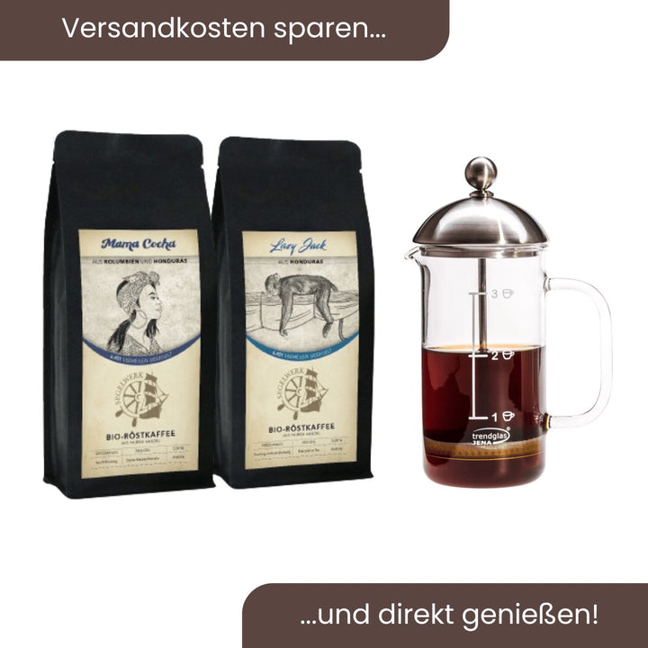 Sparset #2: French Press 0,35L & 2 Pakete Segelkaffee - coffeetribe.de